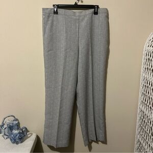 Alfred Dunner Pants Women’s 16 Gray Linen-Like Dress Trouser Office Wear Casual